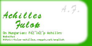 achilles fulop business card